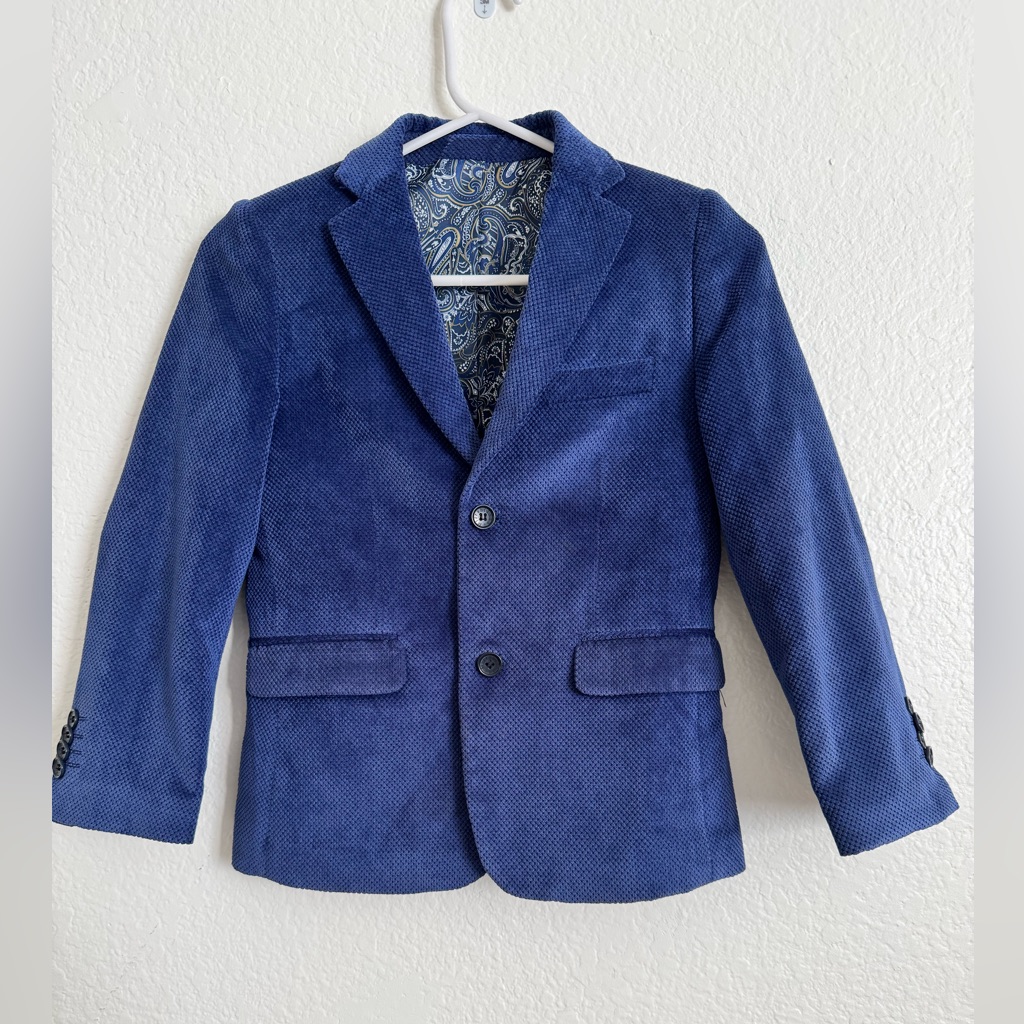 Isaac Mizrahi Boys Royal Blue Textured Blazer